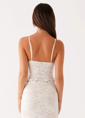 Crystal Clear Lace Top - Ivory