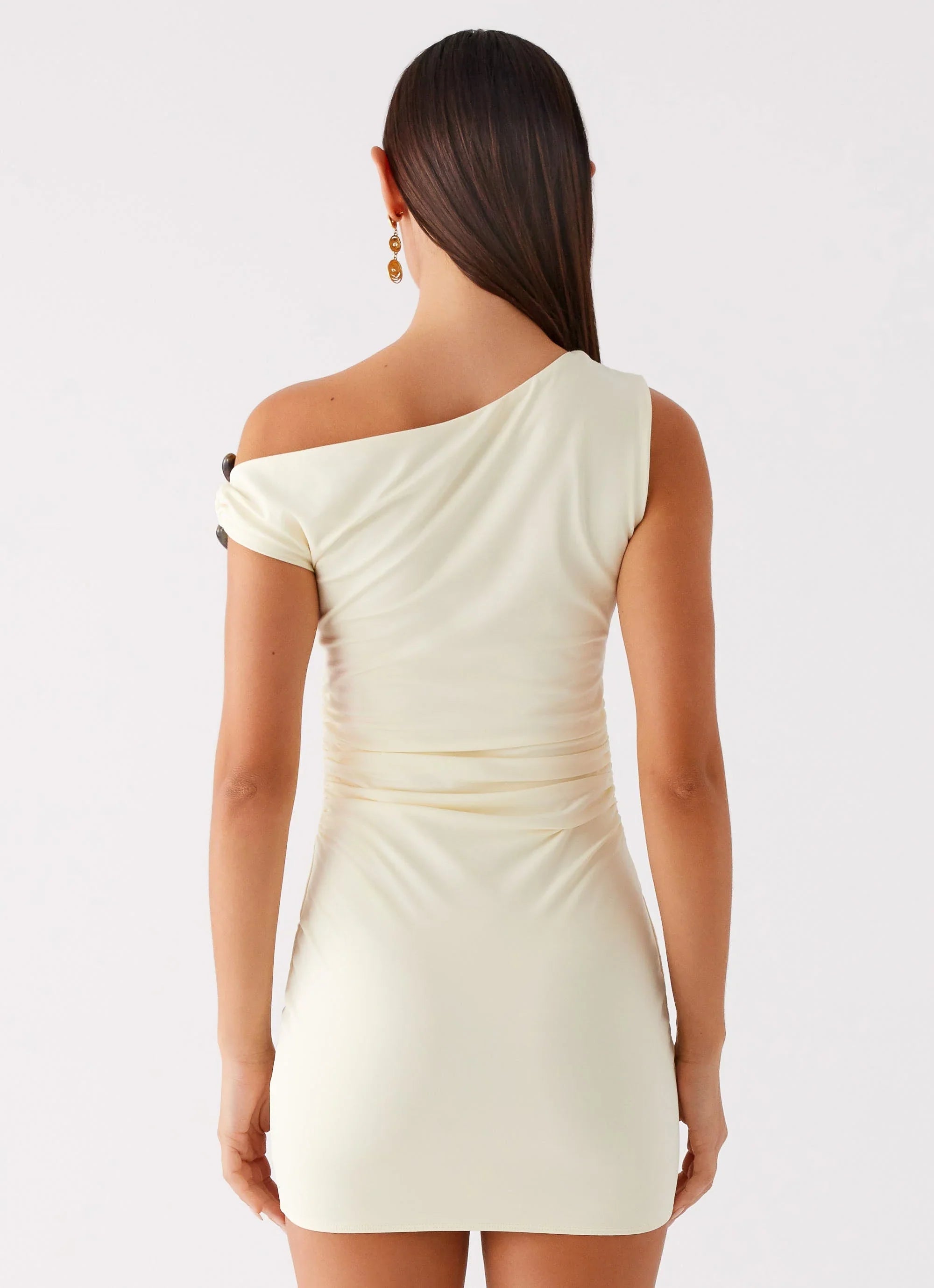 Seraphina One Shoulder Mini Dress - Yellow