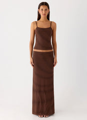 Sweet Sky Beaded Top - Chocolate